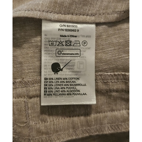 MONKL Linen Blend Set Women's Size Large Wide Leg Pleated Pants Button Up Top - Picture 12 of 12